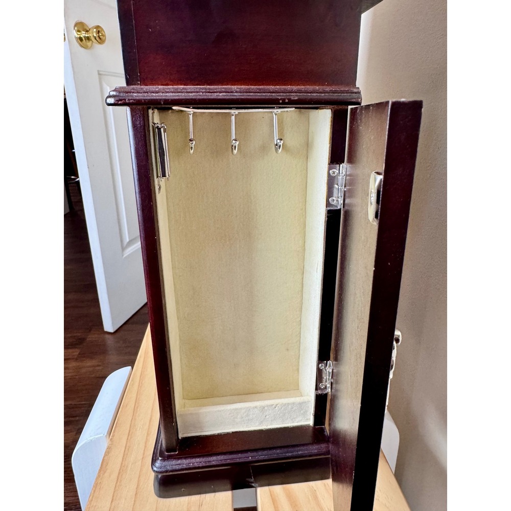Vintage Wood Jewelry Box Romantic Whimsigoth Armoire Tabletop Organizer - Picture 5 of 14